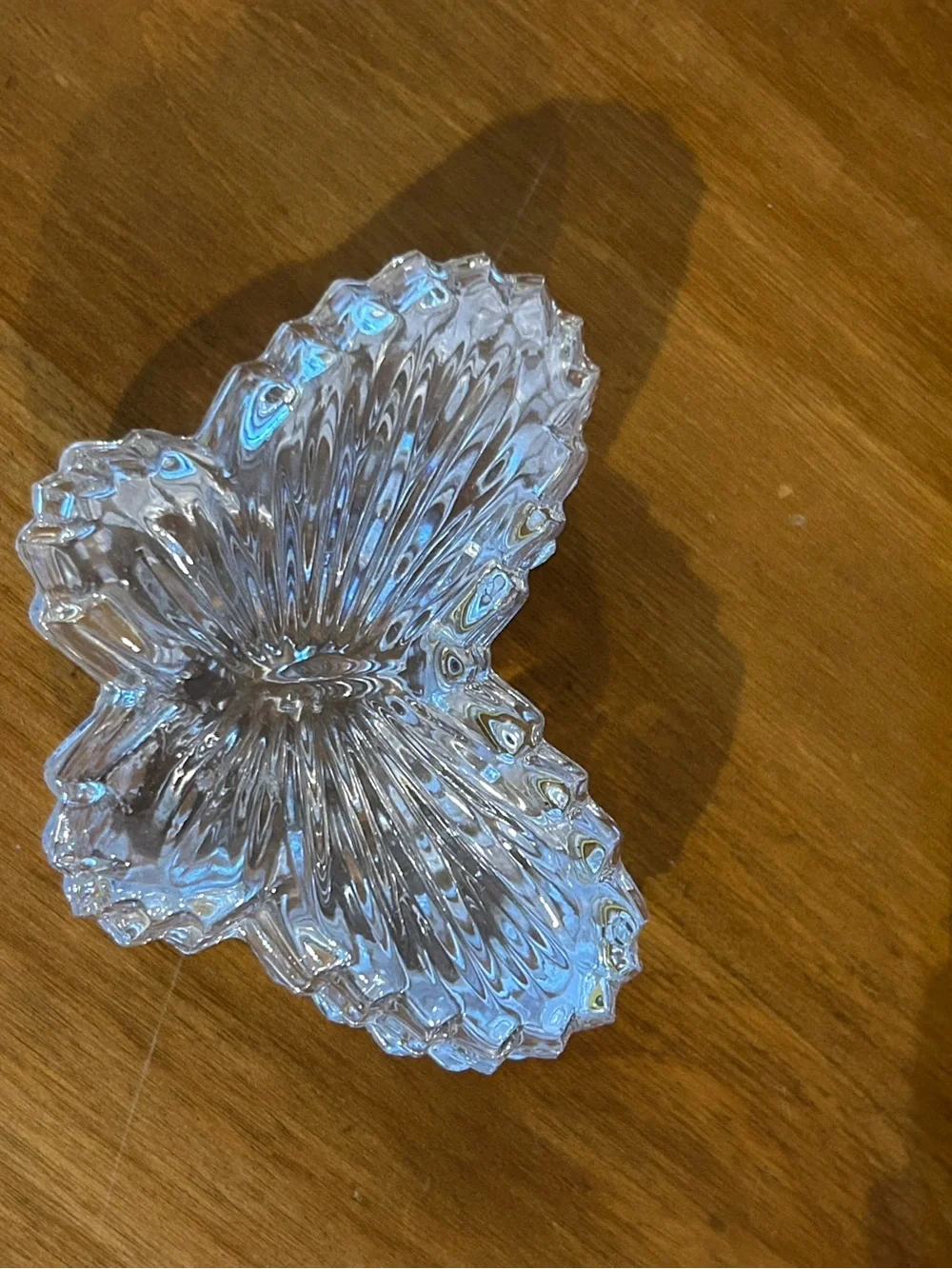 Clear Glass Butterfly Trinket Dishes - Set of 2